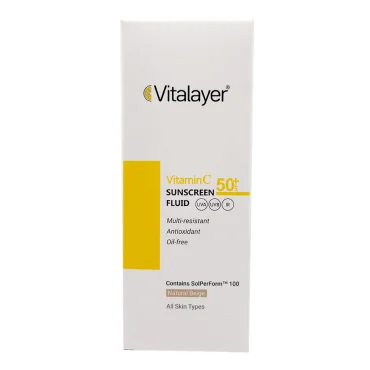 فلوئید ضد آفتاب SPF50 حاوی ویتامین C ویتالیر 50 میلی لیتری