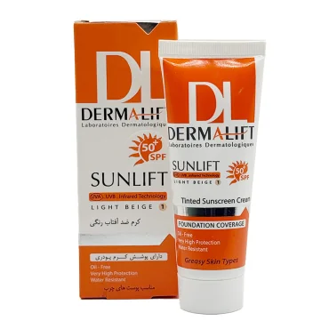 کرم ضد آفتاب رنگی 1/2درمالیفت برای پوست چرب و جوش دار +spf 50